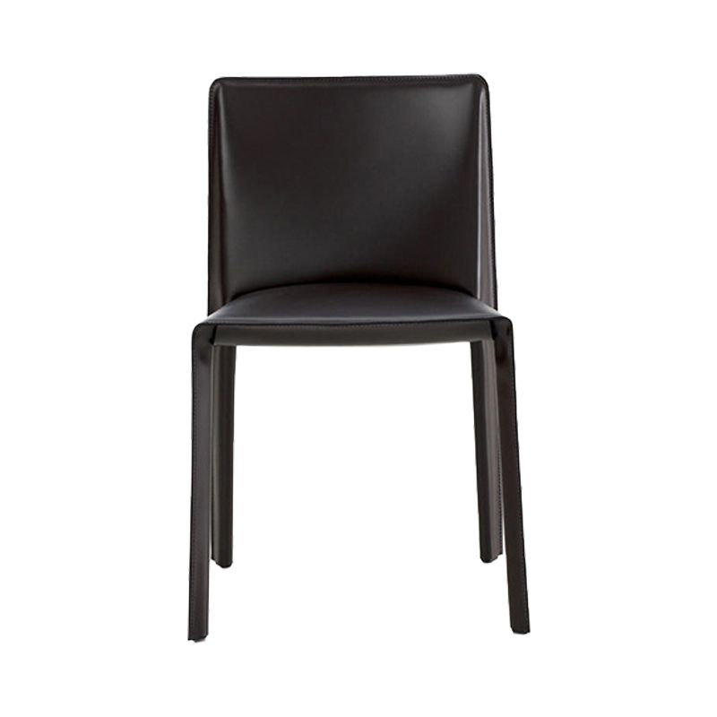Silla lateral de estilo moderno para el hogar, silla tapizada de metal con respaldo sólido para comedor