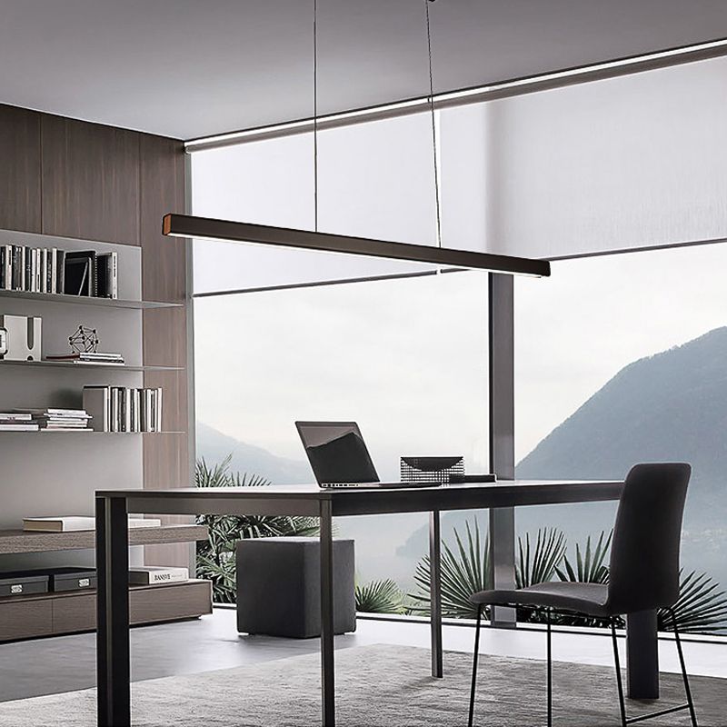 Lámpara de 1 cabeza de lámpara de la isla de metal moderna lámpara colgante de 1 cabeza lineal con sombra acrílica