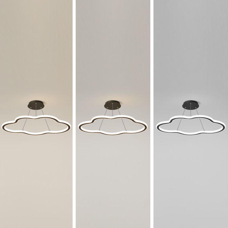 Wolkenform Metall Anhänger Leuchte Moderne Stil 1 Licht hängend Licht in Schwarz