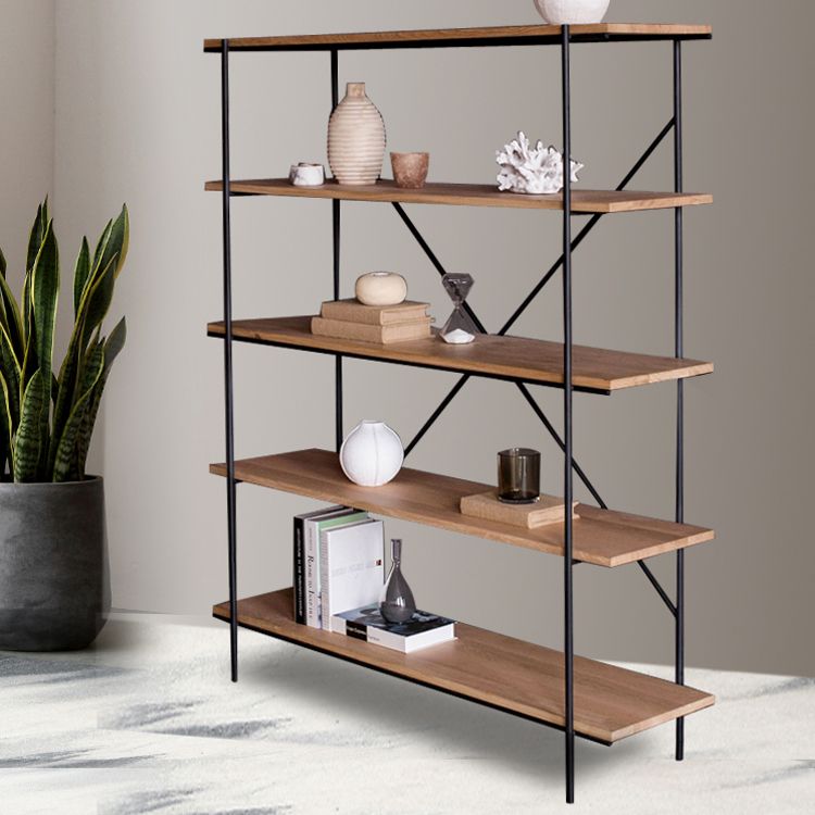 Modern Bookshelf Solid Wood Bookcase With Rectangular Shelves