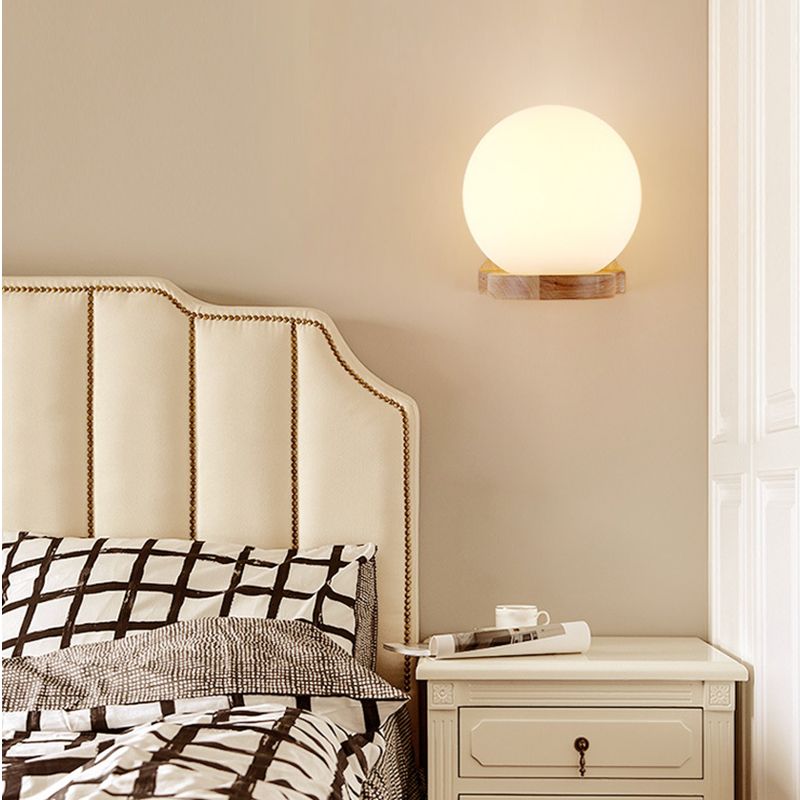 Modern Style Global Wall Light Sconces Wood 1 Light Wall Mounted Lamps