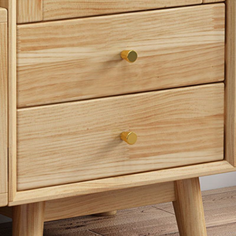 Rubberwood Glass Door Accent Cabinet 2 - Drawer 19.7" W Side Cabinet