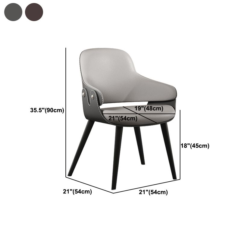 Contemporary Style Dining Chair Arm Dining Chair with Metal Legs for Kitchen