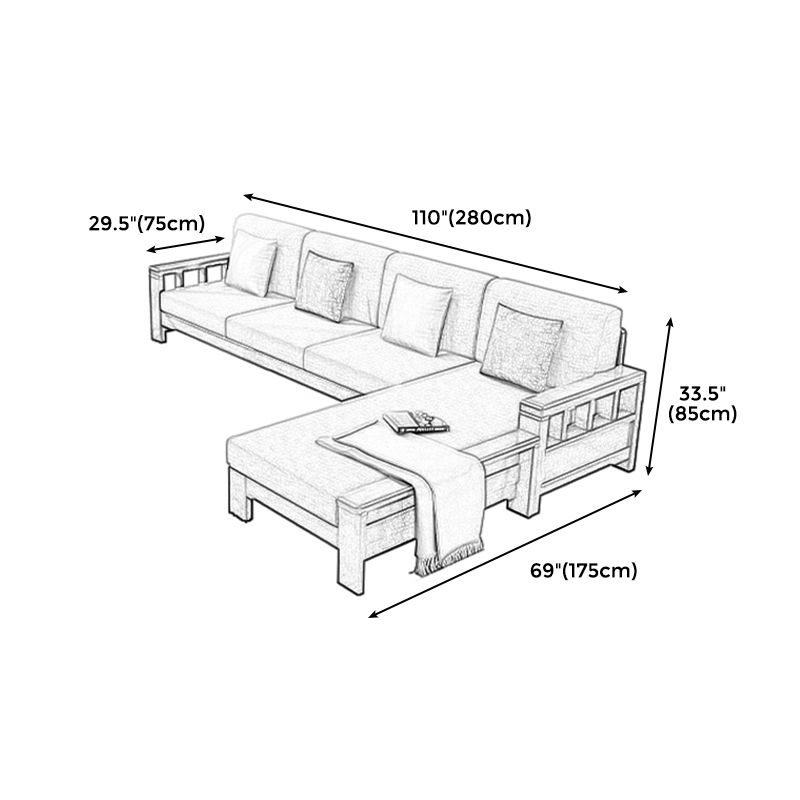 Craftsman Recessed Arm Sofa with Pillows 33.46" for Living Room