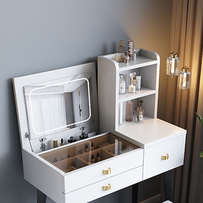 Modern Mirrored Glass Vanity Desk 3 Drawer Vanity Dressing Table