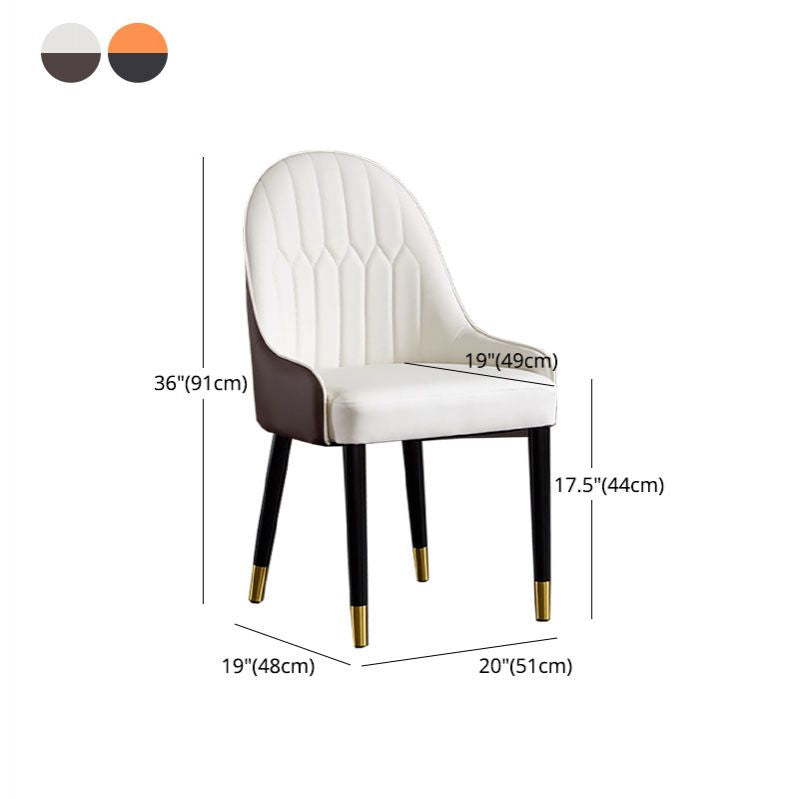 Scandinavian Upholstered Dining Side Chairs Solid Back Dining Side Chair