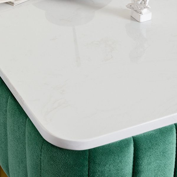 Glam Rectangle Indoor Bar Dining Table White Marble Bistro Table with Drawer