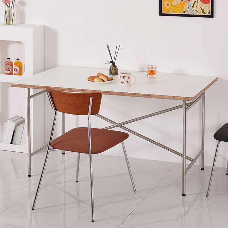 Modern Wood Rectangle Dining Table Standard Kitchen Dining Table with 4 Legs