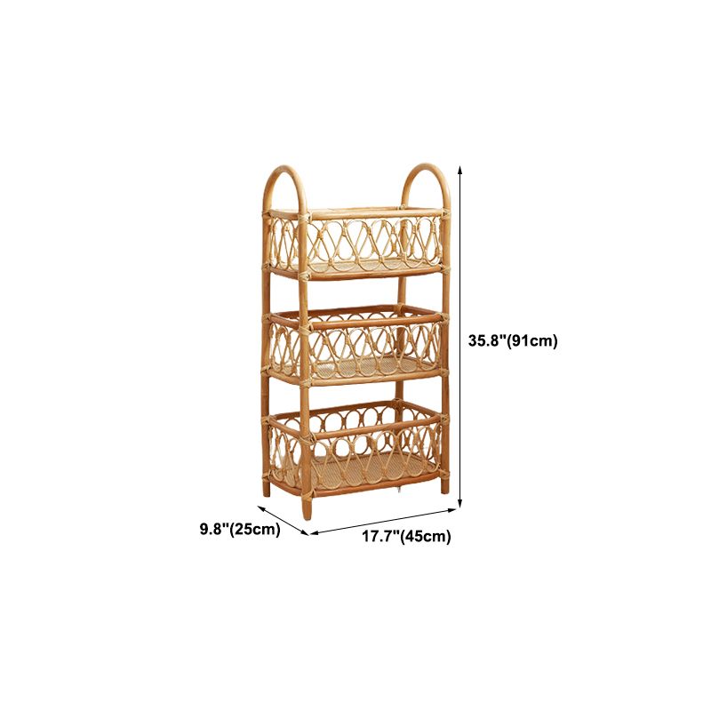 Contemporary Bamboo Bookcase Home Standard Bookshelf in Natural