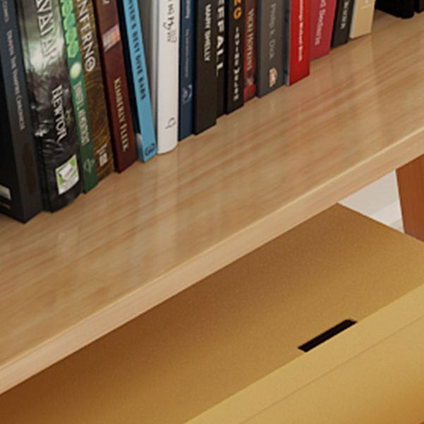 Modern Ladder Shelf Bookcase Rubberwood Bookshelf for Living Room