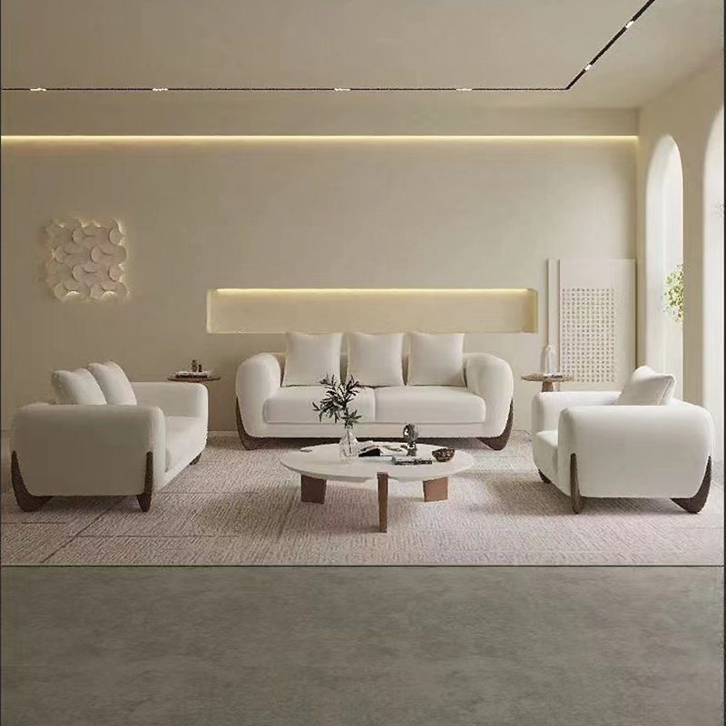 Modern Style Sofa Low Back with Sponge Cushion Filling Solid Wood Feet Sofa Bed