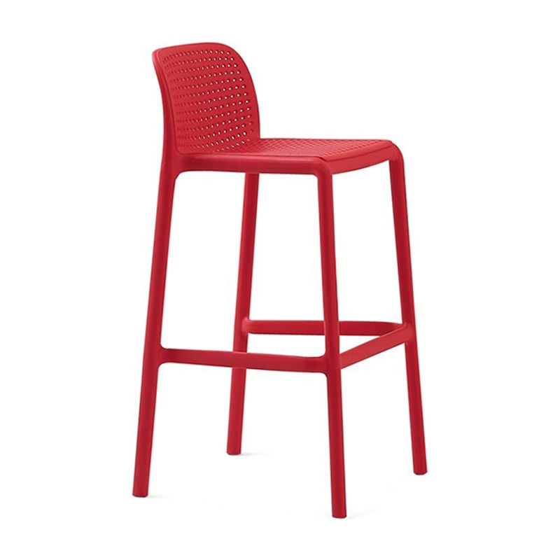 Modern Plastic Counter Stool Low Back Square Stool for Living Room