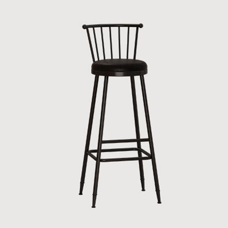 Leather Matte Finish Bristol Stool Low Back Footrest Barstool