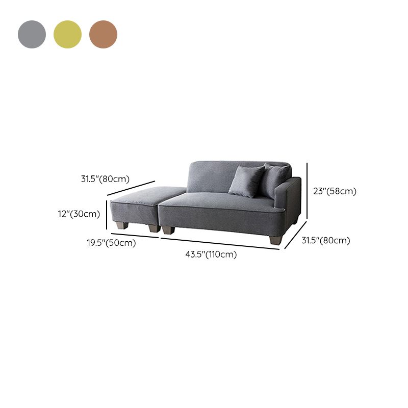 Square Arm Sectionals Contemporary 43.3" L Loveseat with Footrest