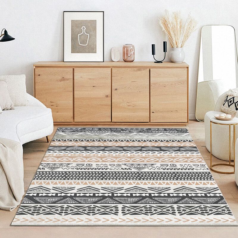 Nostalgia Boho Indoor Rug Distinctive Tribal Classicism Rug Anti-Slip Backing Carpet for Home Decor