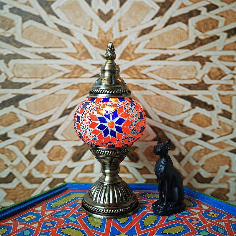 1 la tête tachée de tête petite lampe de bureau du sud-est de l'Asie du Sud-Est lampe de table de nuit à chambre ovale