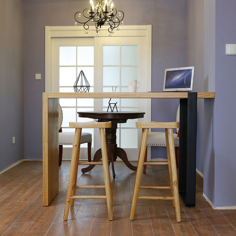 Modern Bar Height Table Solid Wood Top Bistro Bar Table for Patio Use