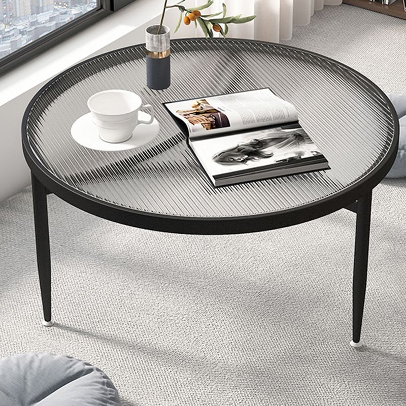 Contemporary Glass 3 Legs Coffee Table with Round Top Bunching Tables
