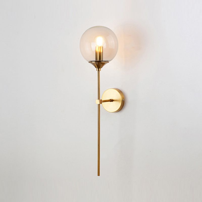 Glass Ball Wall Mounted Lamps Modern Style 1 Light Wall Lighting Fixtures