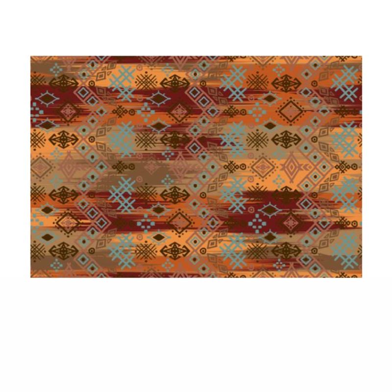 Bohemian Southwestern Print Rug Polyester Indoor Carpet Non-Slip Backing Area Rug for Living Room