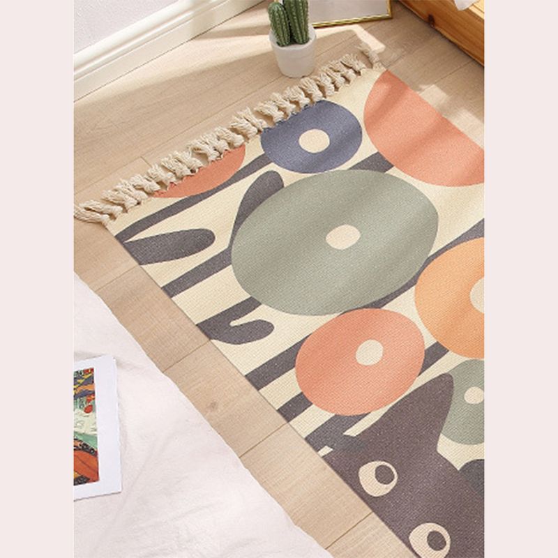 Yellow Plants Indoor Carpet Polyester Casual Area Rug Washable Rug for Home Decor