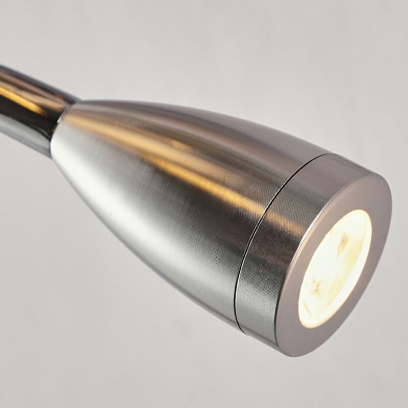 Modern Adjustable Metal Wall Sconce Rectangle Shape Wall Light with Fabric Shade for Study