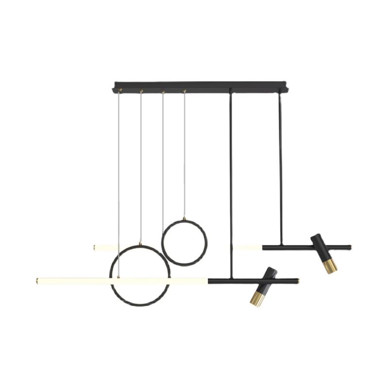 Luces colgantes de la isla de metal de la isla de geometría de estilo moderno