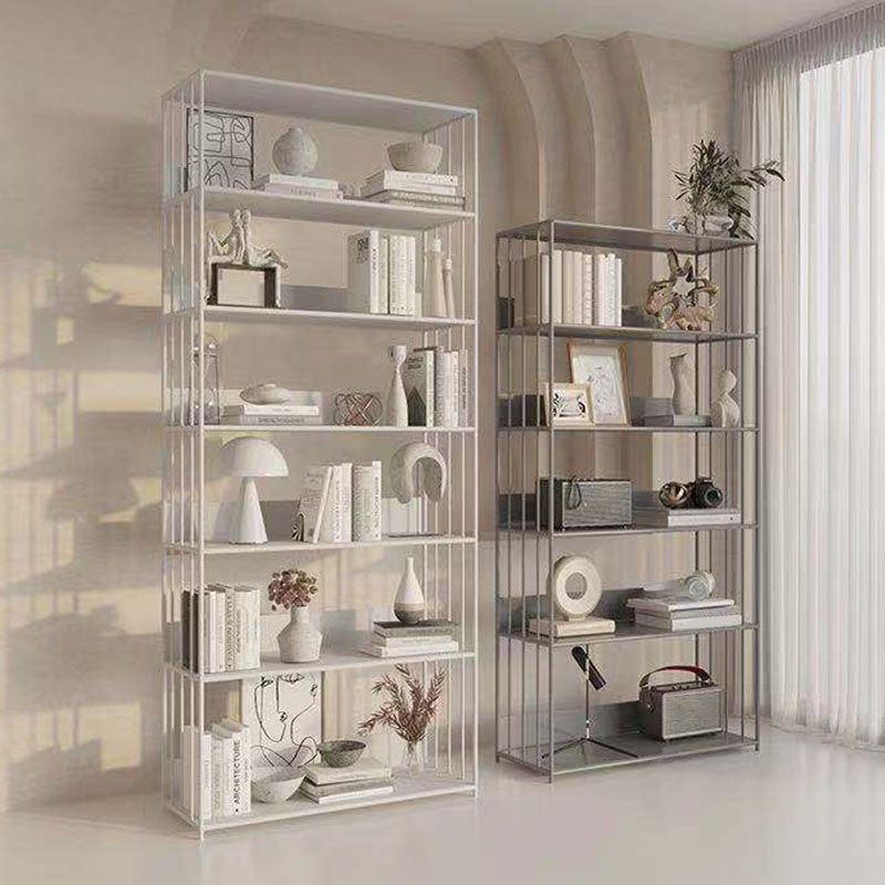 Modern Metal Bookshelf Standard Vertical Open Shelf Bookcase