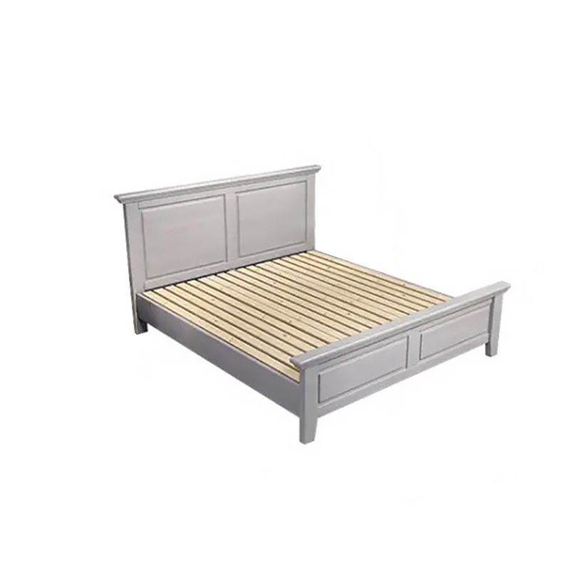 Contemporary Wood Standard Bed, Panel Rectangular Headboard Bed