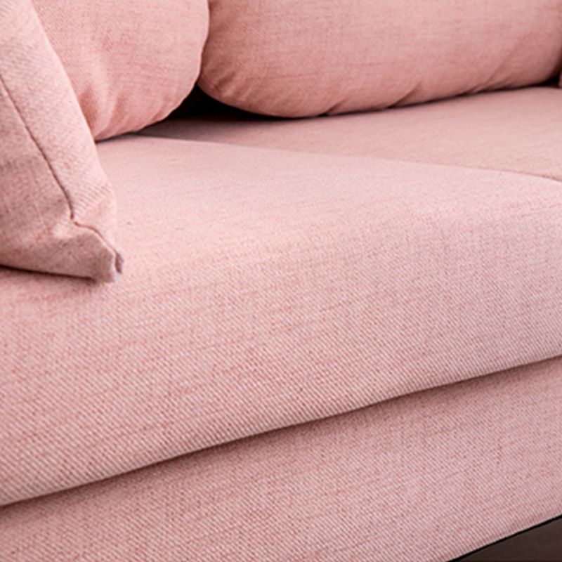 26" Wide Contemporary Sofa Fabric Pillows Stationary Seating with Storage