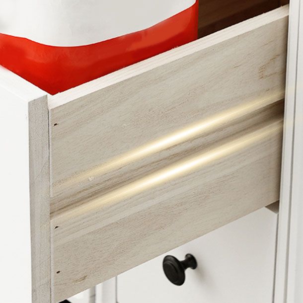 Modern Wooden Lingerie Chest Bedside Vertical Storage Chest in White and Brown