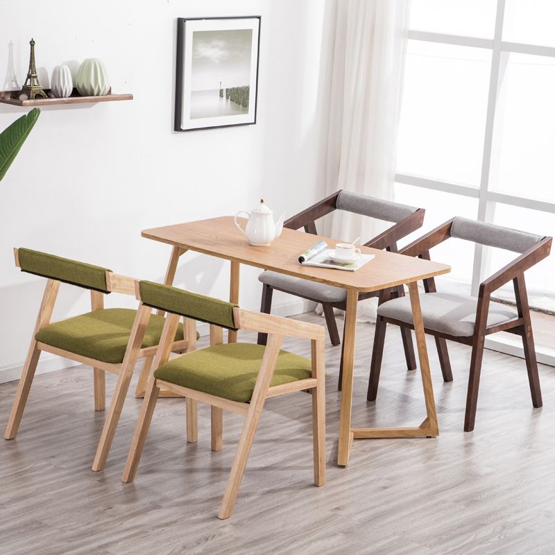 Chaise de salle à manger traditionnelle en bois massif, fauteuil de salle à manger unique en lin pour Restaurant