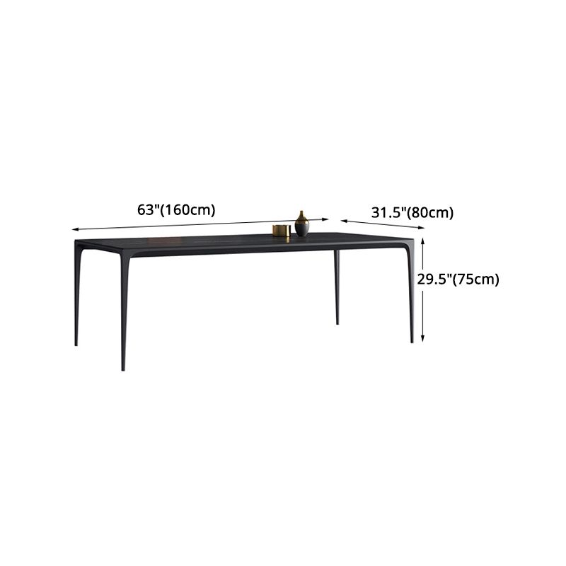 Modern Aluminium Dinette Set 1/2/4/9/10/11 Pieces Black Sintered Stone Dining Table Set