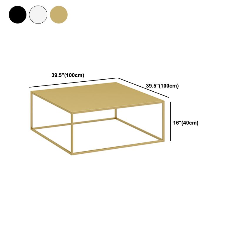 Mid-Century Modern Square Cocktail Table Iron Frame 1 Single Coffee Table - 15.75" H