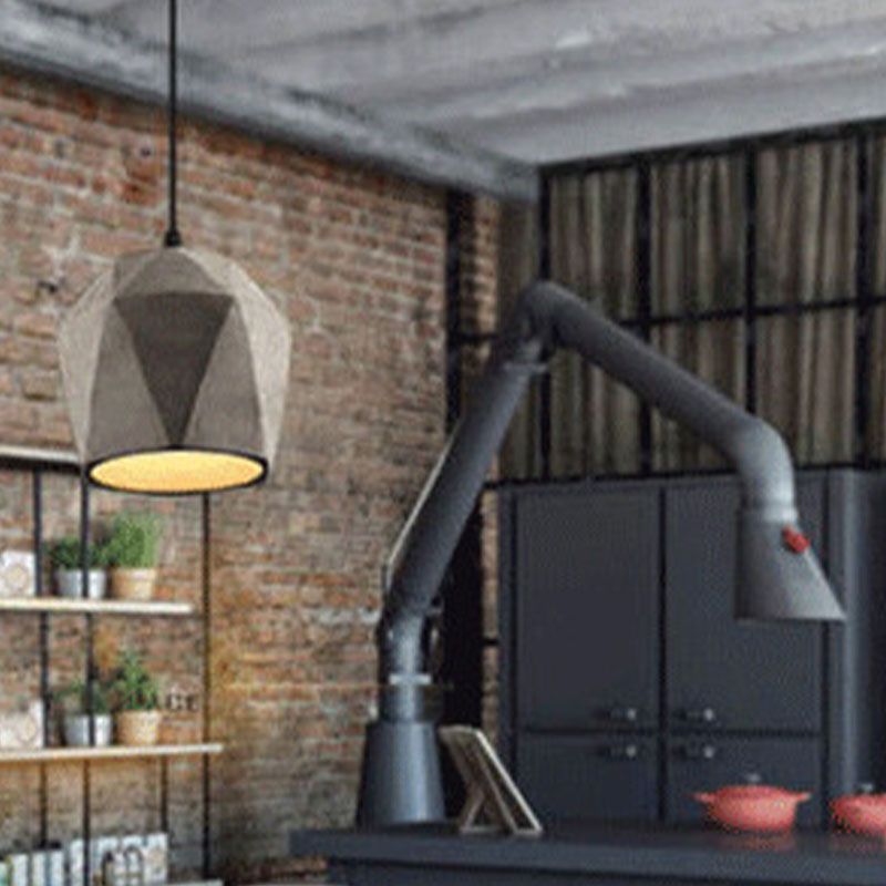 Geometric Down Lighting Pendant Modern Style Cement 1 Light Drop Pendant