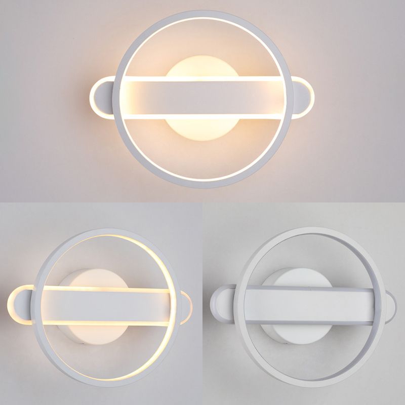 1 lumière du cercle de cercle Light Light Metal Mur de style moderne pour le chevet de l'hôtel