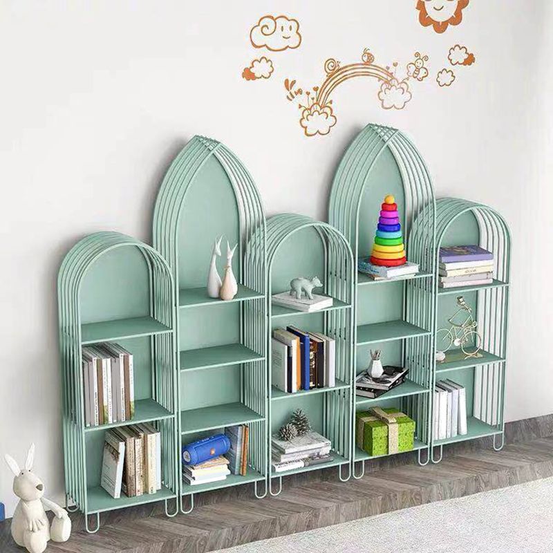Modern Style Standard Bookshelf Closed Back Metal Bookcase for Home