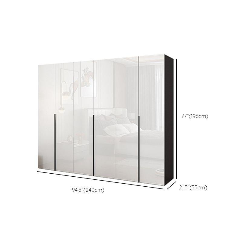 White Colour Wooden Wardrobe Cloth Rod Included Wardrobe Closet with Drawer