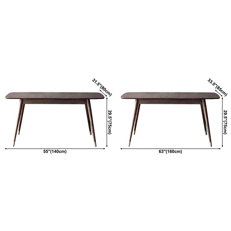 Table à manger rectangulaire extensible table de chêne réglable moderne avec 4 jambes