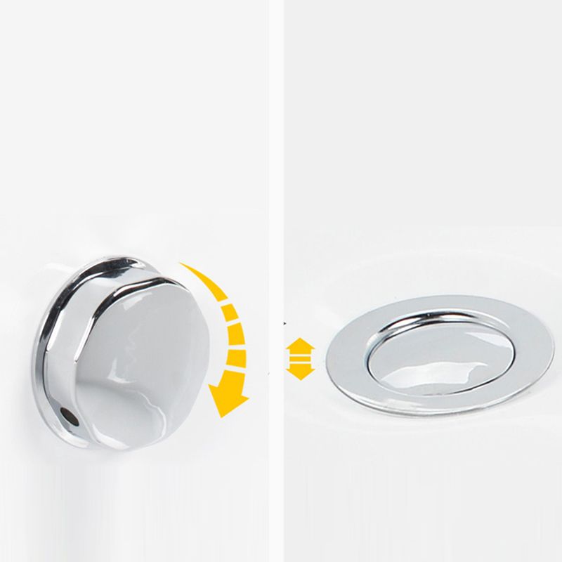 Modern Round Acrylic Bathtub Center Drain and Overflow Trim Tub