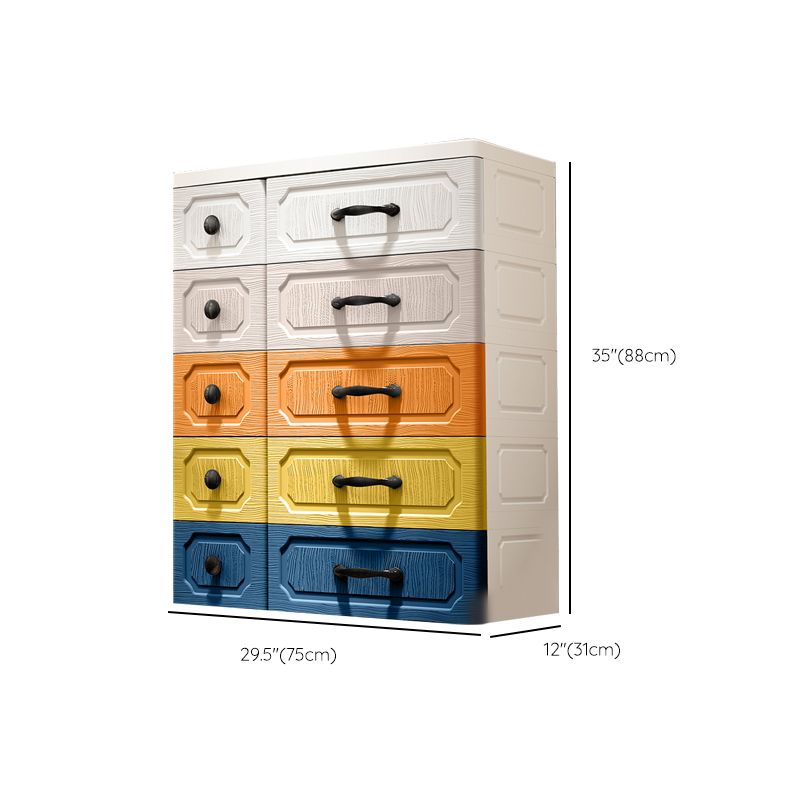 Non-Hanging Wardrobe Armoire with Drawer Plastic Storage Cabinet Wardrobe