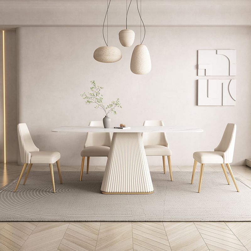 Contemporary Rectangle Table Set 1/4/5/6 Pieces Dining Set for Kitchen