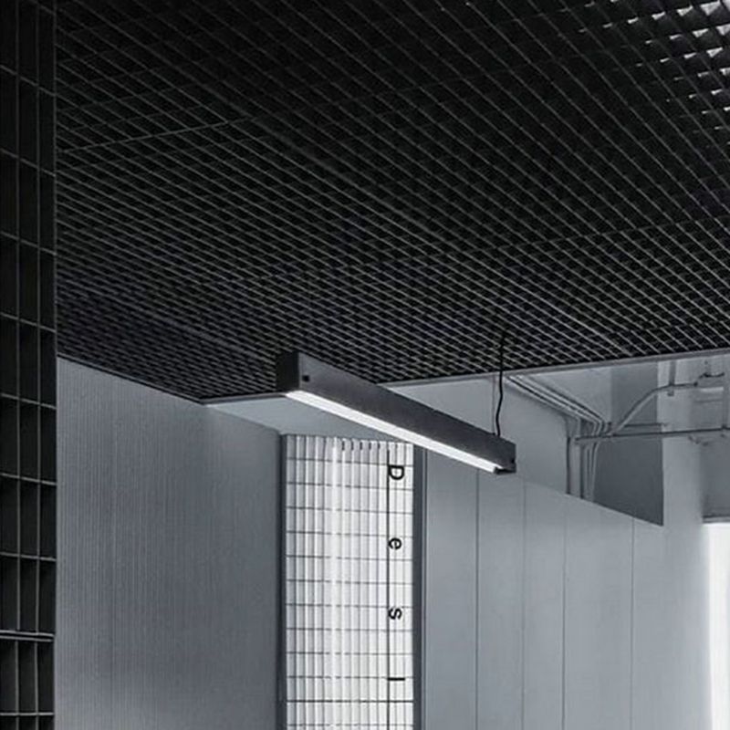 Rectangular Linear Dining Room LED Pendant Light Cement Simplicity Hanging Island Light in Grey