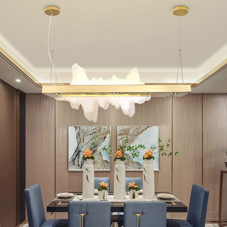 Adjustable 1 Light Island Lights Modern Lighting Chandelier Metal Island Lamps in Gold