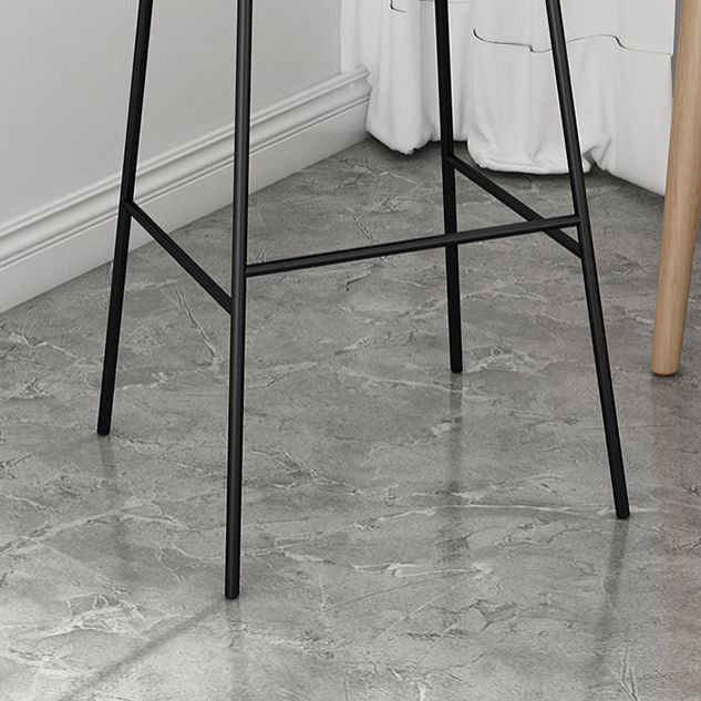 Contemporary Barstools Faux Leather Bar Stool with Metal Legs