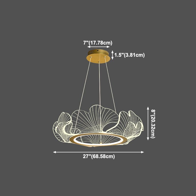 Flower Shape Chandelier Lamp Modern 1 Light LED Hanging Light for Bedroom