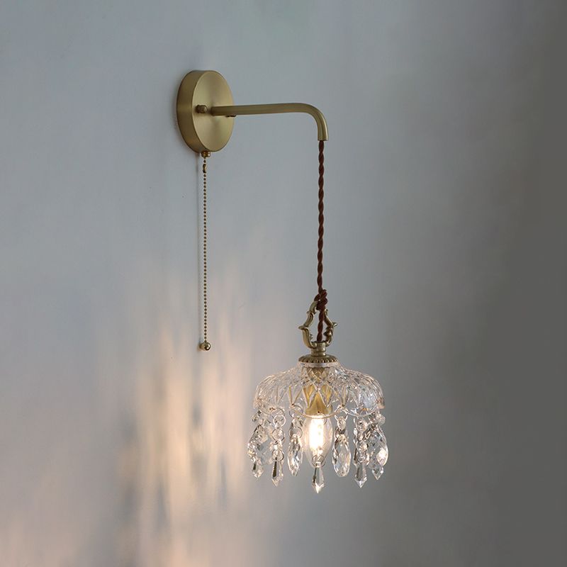 Crystal Raindrop Wall Sconce Lights Modern Style 1 Light Wall Mounted Lamps