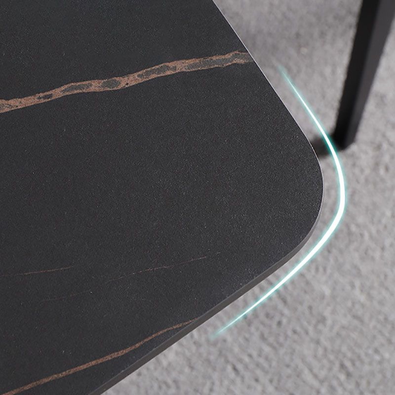 Rectangle Stone Top Dining Table Contemporary Dining Table with 4 Legs