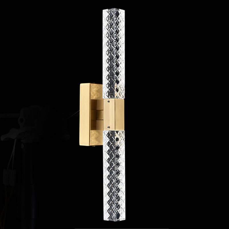 Linearer Schatten mehrlächer Wandleuchten Moderner Kristallwandmontageleuchte in Gold