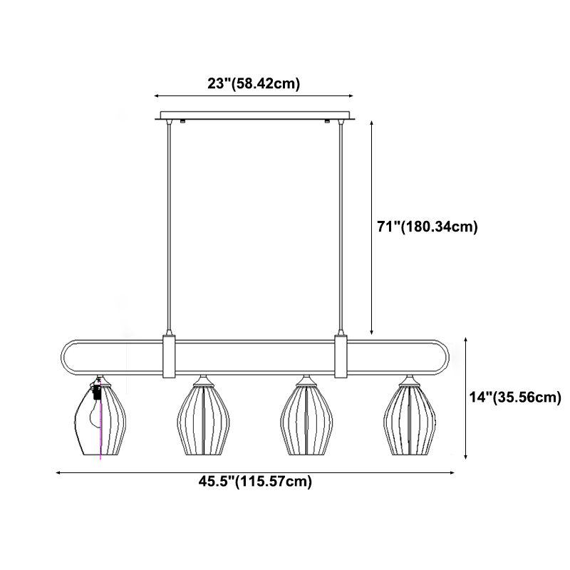 Contemporary Island Light Lantern-Shaped Ceramics 4 Light Island Pendant Lights